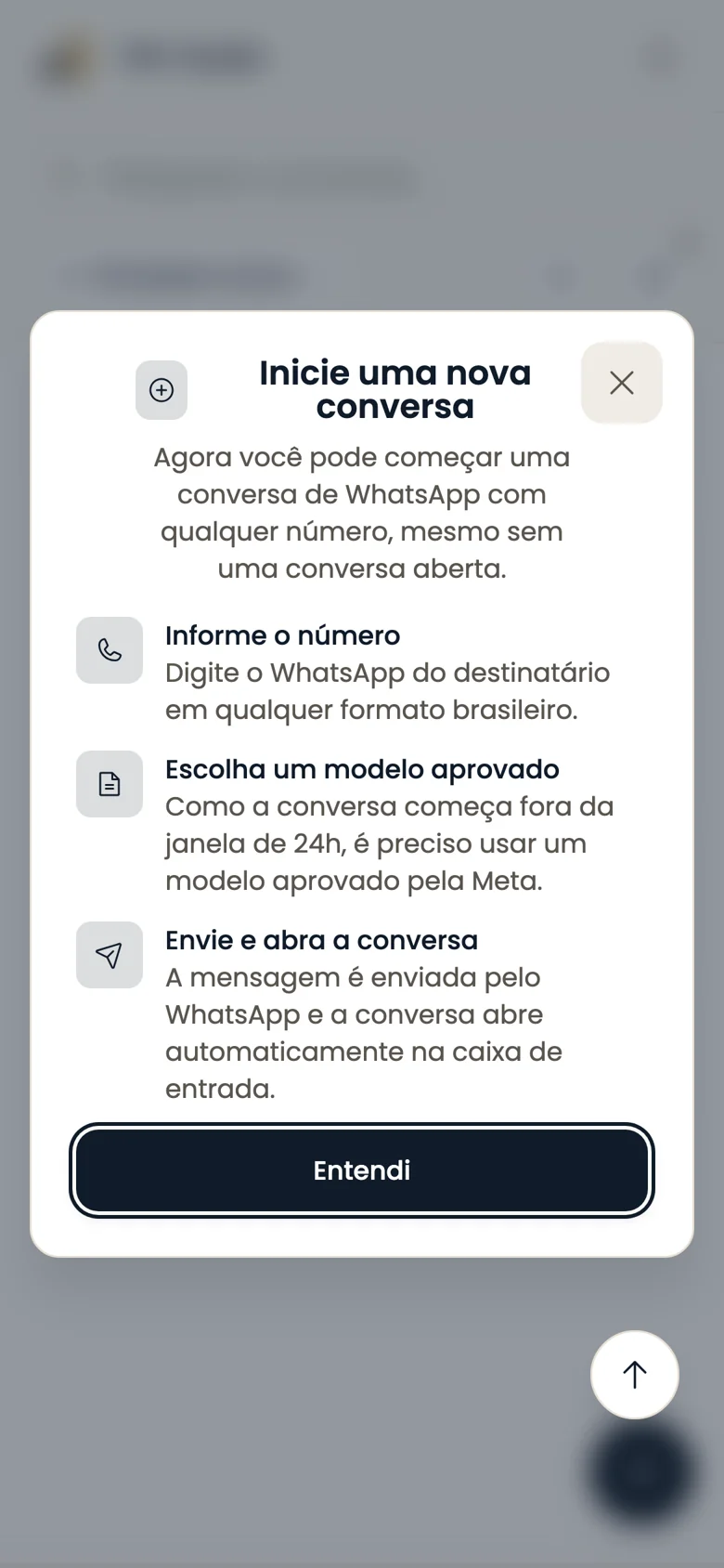 Inicio de una conversación en el celular