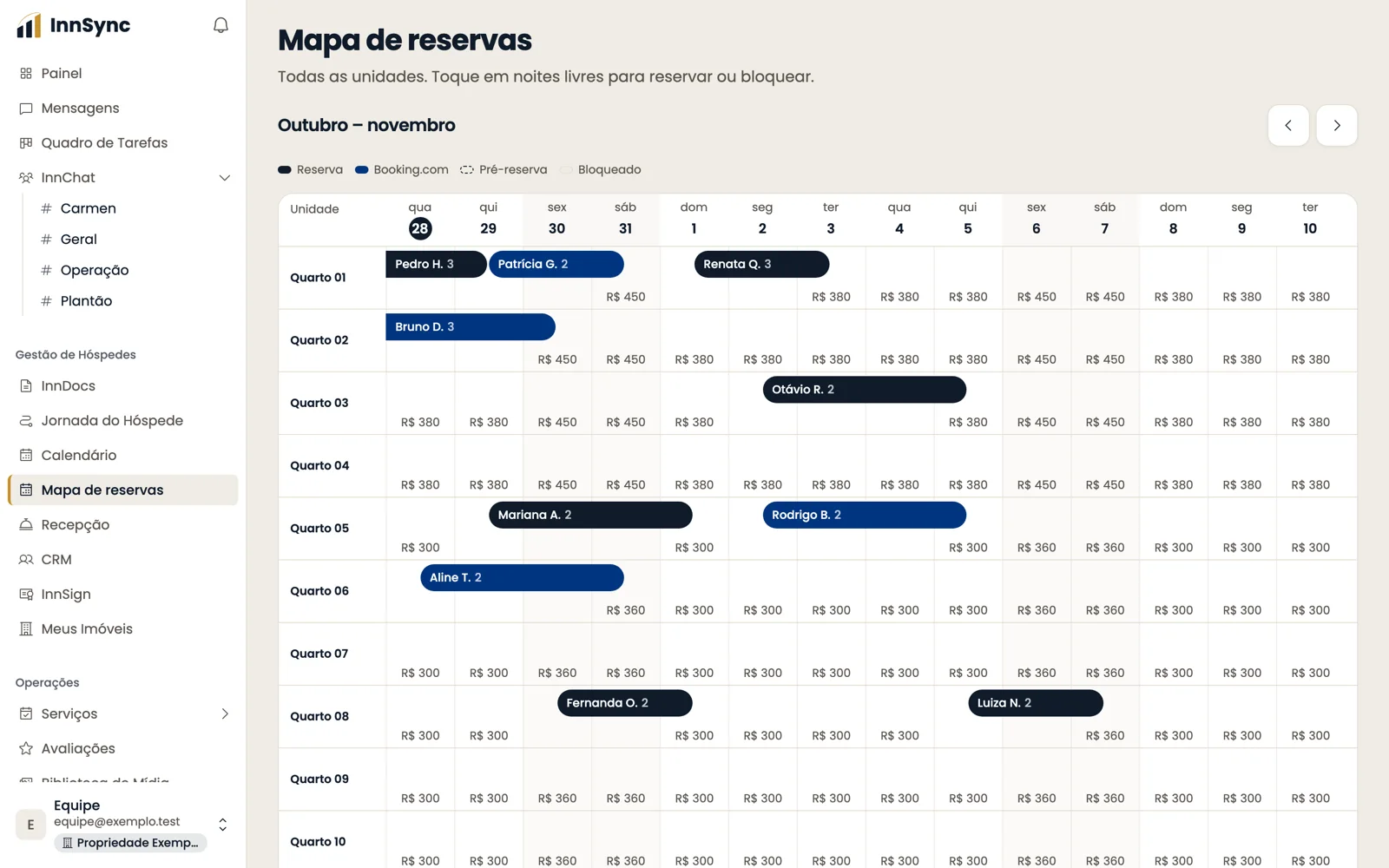 Booking calendar